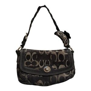Black and grey Coach shoulder bag